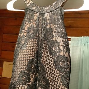 Nightway / Morgan and Co Black Sparkle Lace Gown